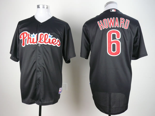 Men Philadelphia Phillies #6 Howard Black MLB Jerseys